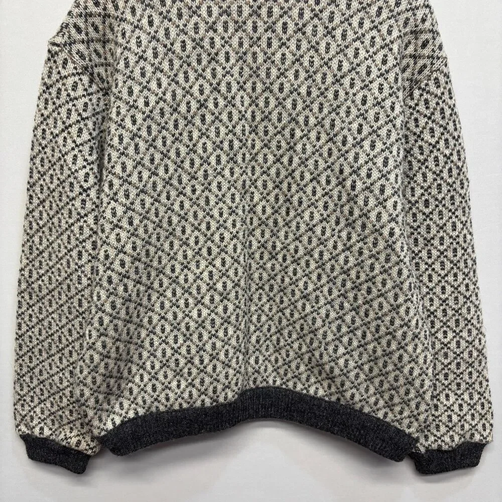 Vintage LL Bean Women Cardigan Sweater Size Medium Fair Isle Wool Blend D120 -6